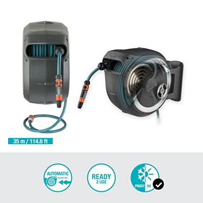 Gardena wandslangenbox 35 meter rollup wit - thumbnail