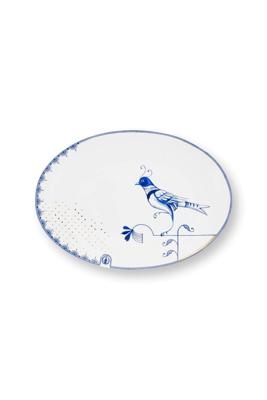 Pip Studio Bord Ovaal Pip & The Blue Bird Wit 21.5cm