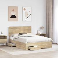 Bedframe met hoofdeinde Sonoma Eiken 150 x 200 cm Bewerkt hout - thumbnail