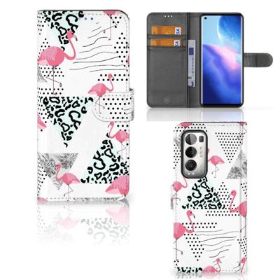 OPPO Find X3 Neo 5G | Telefoonhoesje | Met pasjeshouder | Flamingo Triangle