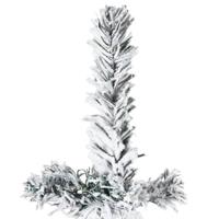 Kunstkerstboom half met sneeuw smal 210 cm - thumbnail