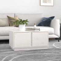 Salontafel 80x50x40 cm massief grenenhout wit - thumbnail