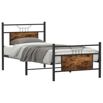 Bedframe zonder matras hout gerookt eikenkleurig 90x200 cm