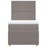 Boxspring met matras stof taupe 100x200 cm - thumbnail
