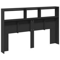 Hoofdbordkast met LED-verlichting 160x17x102 cm zwart - thumbnail