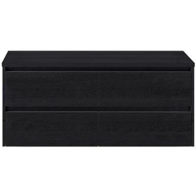 Dante Badmeubelset 120 cm - 4 Laden Black Oak - Wastafelbovenblad