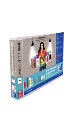 Presentatieringband Oxford Polyvision Maxi A3 dwars 4-rings D-mech 30mm transparant Presentatieringband Oxford Polyvision Maxi A3 dwars 4-rings D-mech 30mm transparant