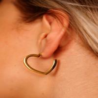 Goudkleurige hartjes-oorbellen - thumbnail