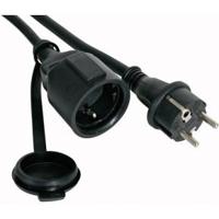 Rubber verlengkabel 10 meter 3G1.5 zwart randaarde - thumbnail