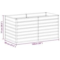 Verhoogde plantenbak Licht Bruin 160 x 80 x 77 cm - thumbnail