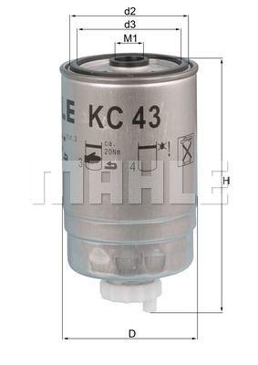 MAHLE brandstoffilter fuel filter kc43