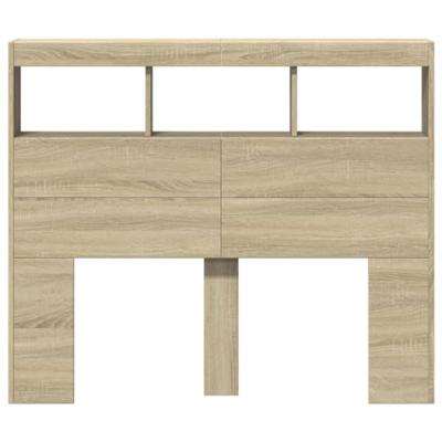 Hoofdbordkast met LED-verlichting 120x17x102 cm sonoma eiken