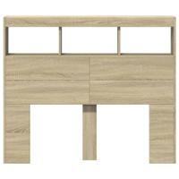 Hoofdbordkast met LED-verlichting 120x17x102 cm sonoma eiken - thumbnail