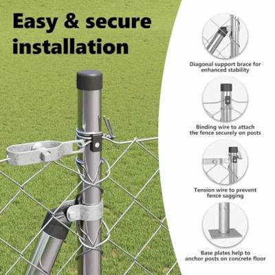 VidaXL Afrasteringspaal zilver 10 x 1,6 m (60 x 60 mm gaas) staal