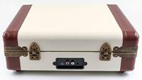 GPO SW196FCR AMBASSADOR Portable USB Bluetooth Turntable with SpeakersCream/Tan - thumbnail