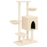 Kattenmeubel met sisal krabpalen 117 cm crmekleurig - thumbnail