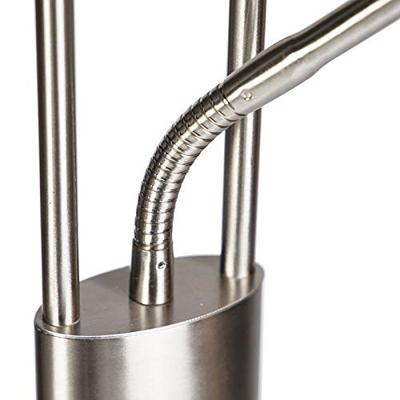 QAZQA Moderne vloerlamp staal en glas incl. LED met leesarm - Divine QAZQA Moderne vloerlamp staal en glas incl. LED met leesarm - Divine