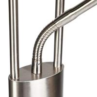 QAZQA Moderne vloerlamp staal en glas incl. LED met leesarm - Divine - thumbnail