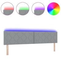 Hoofdbord met LED -striplichten Lichtgrijs 200 cm Stof - thumbnail