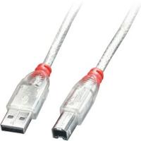 Lindy 41755 5m USB A USB B Transparant USB-kabel - thumbnail