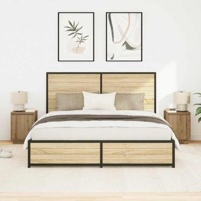 Nachtkastjes met led-verlichting 2 st ambachtelijk eikenkleurig Nachtkastjes met led-verlichting 2 st ambachtelijk eikenkleurig