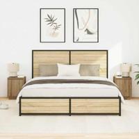 Nachtkastjes met led-verlichting 2 st ambachtelijk eikenkleurig - thumbnail