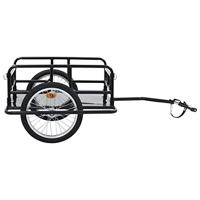 VidaXL Fietstrailer 130x73x48,5 cm staal zwart - thumbnail