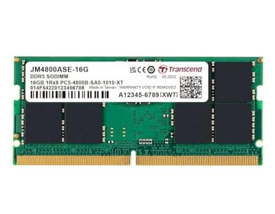 Transcend jm4800ase-16g jetram, ddr5, 16gb, so-dimm, 4800 mhz, 1rx8, 2gx8, cl40, 1.1v Transcend jm4800ase-16g jetram, ddr5, 16gb, so-dimm, 4800 mhz, 1rx8, 2gx8, cl40, 1.1v