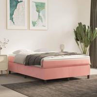 Boxspring met matras fluweel roze 140x190 cm - thumbnail