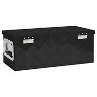 VidaXL Opbergbox 60x23,5x23 cm aluminium zwart - thumbnail