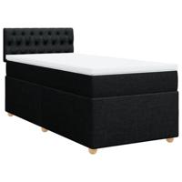 Boxspring met matras stof zwart 90x200 cm - thumbnail