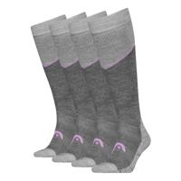 HEAD Skisokken Kneehigh 2-pack Light Grey Melange / Lilac-35/38 - thumbnail