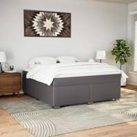 Boxspring met matras kunstleer grijs 180x200 cm - thumbnail