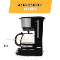Tristar Koffiezetapparaat Zwart Capaciteit koppen: 6 Glazen kan, Warmhoudfunctie - thumbnail