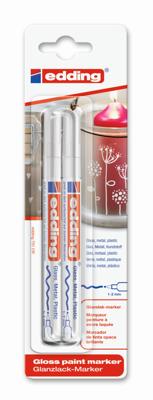 Paintmarker edding 751 oliebasis 1-2mm wit bls 2x Paintmarker edding 751 oliebasis 1-2mm wit bls 2x