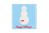 Tegeltje Happy holidays snowman 10x10x1cm - thumbnail