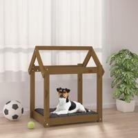 VidaXL Hondenmand 61x50x70 cm massief grenenhout honingbruin - thumbnail