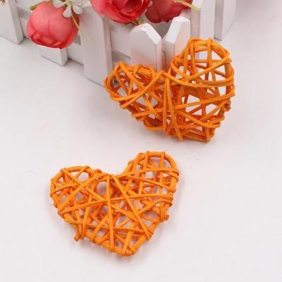 5 stuks 6cm kunstmatige stro bal DIY decoratie rotan hart Christmas decor Home ornament (oranje)