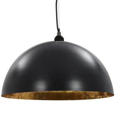 Plafondlampen 2 st halfrond E27 50 cm zwart en goudkleurig Plafondlampen 2 st halfrond E27 50 cm zwart en goudkleurig