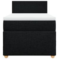 Boxspring met matras stof zwart 90x190 cm - thumbnail
