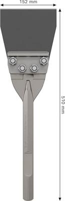 Bosch Accessoires PRO HEX 28 Vloerschraper | 152 x 510 mm - 2608690677