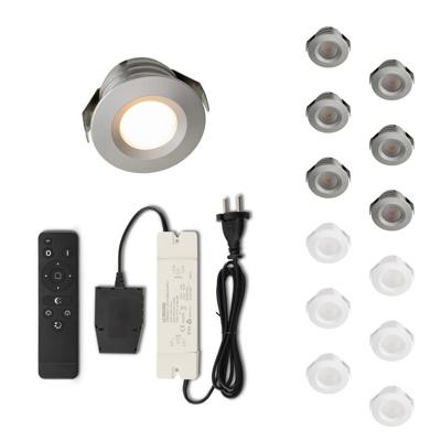 Set LED-inbouwspot met afstandsbediening Valdeno zilver 3W dimbaar 1-12 stuks