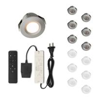 Set LED-inbouwspot met afstandsbediening Valdeno zilver 3W dimbaar 1-12 stuks - thumbnail