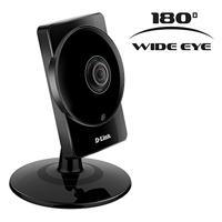 D-Link DCS-960L HD panoramakamera, 180 graden groothoek, opnames overdag en nacht, voor binnen, mydlink-app voor iOS/Android, zwart - thumbnail
