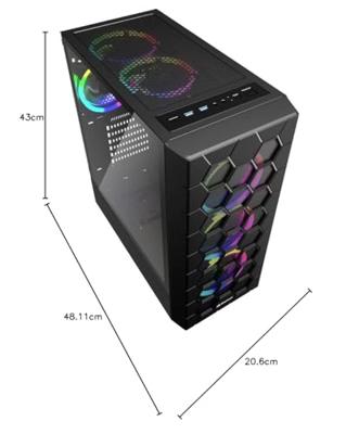 Sharkoon RGB HEX midi tower behuizing Sharkoon RGB HEX midi tower behuizing
