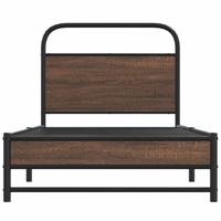 Bedframe zonder matras bewerkt hout bruin eikenkleur 107x203 cm - thumbnail