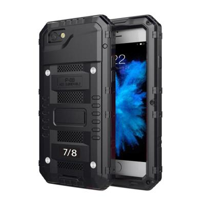 Waterdichte stof schokbestendige zink legering + siliconen case voor iPhone 8 & 7 (zwart)