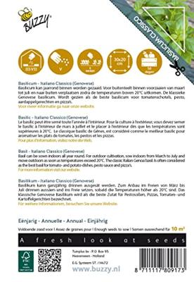 Zaden Basilicum Italiano Classico Buzzy - Buzzy