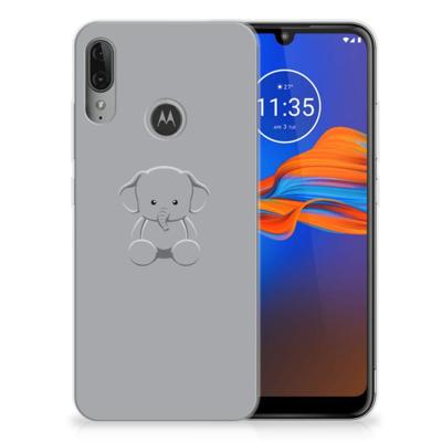 Motorola Moto E6 Plus Telefoonhoesje met Naam Grijs Baby Olifant Motorola Moto E6 Plus Telefoonhoesje met Naam Grijs Baby Olifant