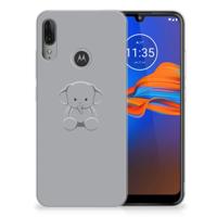 Motorola Moto E6 Plus Telefoonhoesje met Naam Grijs Baby Olifant - thumbnail